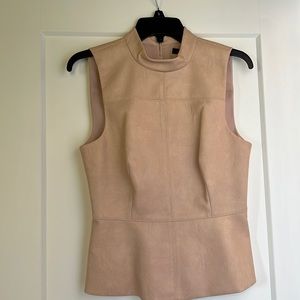 Faux Leather Sleeveless Peplum Top